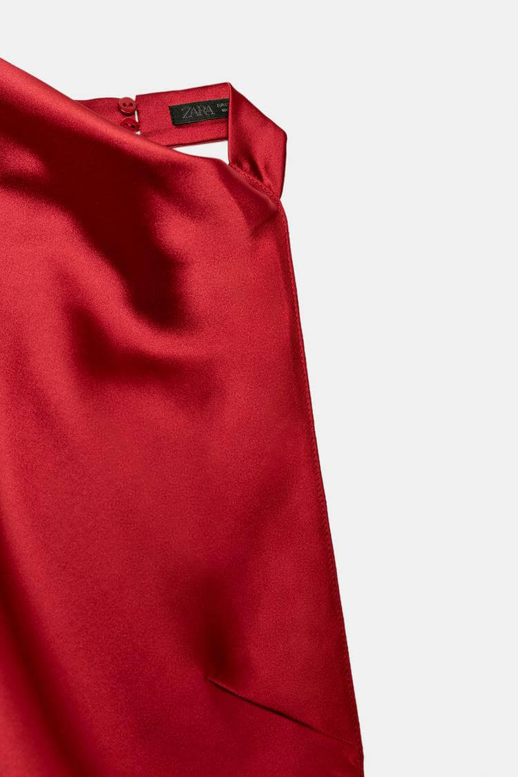 VESTIDO LARGO HALTER SATINADO - Imagen 5